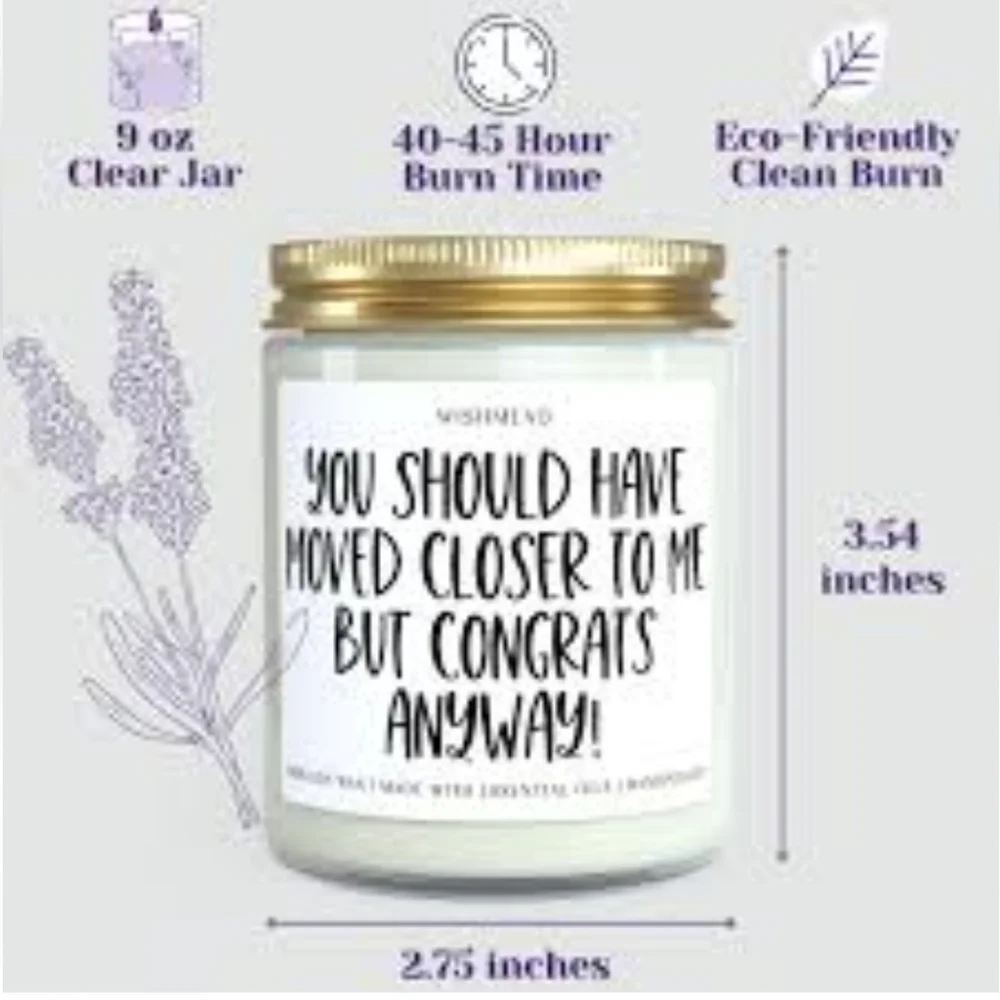 NEW WishMead Fresh Lavender Candle-House Warming Gift Glass Jar Candle